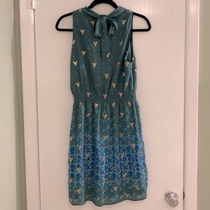 Anthropologie high tie neck dress with sequins